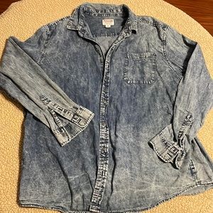 Mossimo Men’s 2XL Weathered Jean Pattern Lightweight Button Down